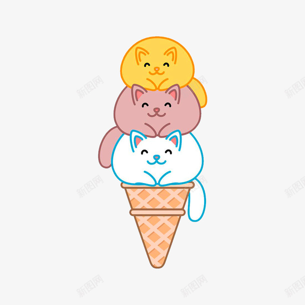 卡通动物冰激凌png免抠素材_88icon https://88icon.com 卡通 动物 冰激凌 甜筒