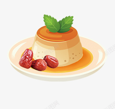 蛋糕矢量红枣布丁果冻凉粉蛋糕图标
