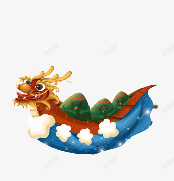 端午吃粽子赛龙舟png免抠素材_88icon https://88icon.com 龙舟 粽子 端午 河水