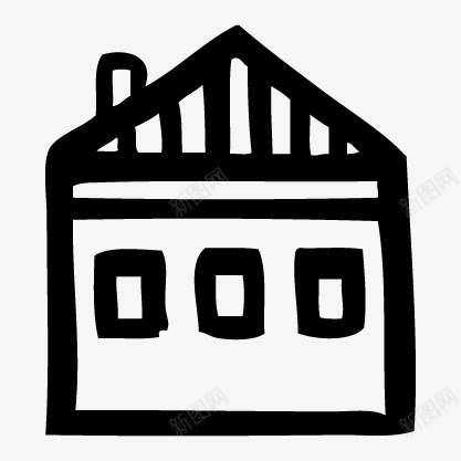 手绘卡通可爱简易的小房子png免抠素材_88icon https://88icon.com 卡通 可爱 居民区剪影 手绘 简易
