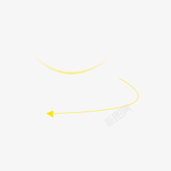 黄色线两头尖黄色弧形线高清图片
