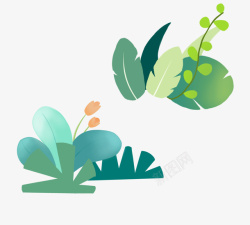 详情页原创海报树叶手绘原创海报绿色矢量元素植物高清图片