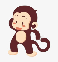 卡通猴小猴子猴子卡通动物高清图片