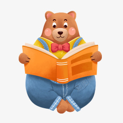 认真看书的女孩认真看书的狗熊高清图片