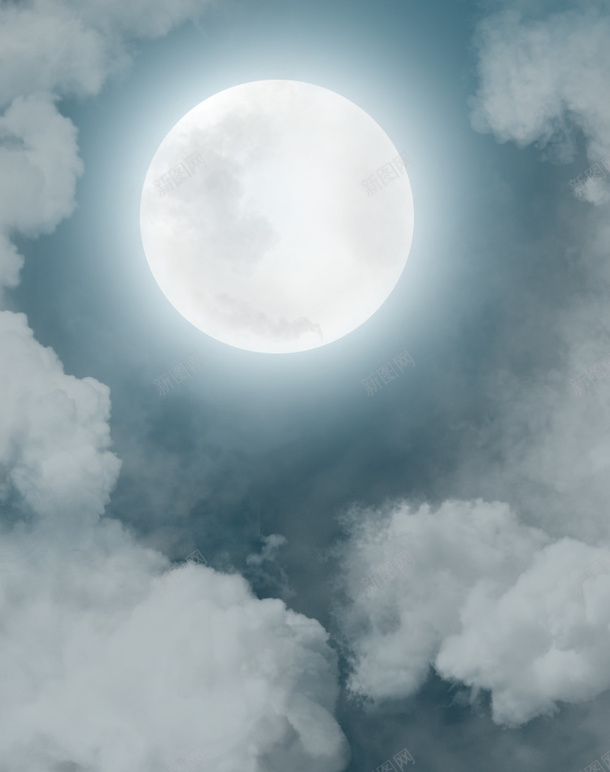 夜里天空的月亮png免抠素材_88icon https://88icon.com 天空 黑夜 月色 月亮 云
