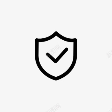 icon线性安全护盾小图标PNG下载图标