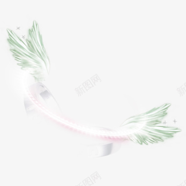 光环绿色的翅膀光环图标