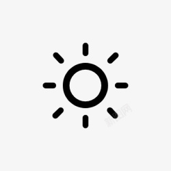简洁太阳图标太阳室外icon线性小图标PNG下载高清图片