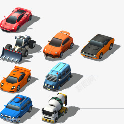 全民飘移 卡通Q版汽车模型贴图 资源合集成套集合微  Element3dscom车素材