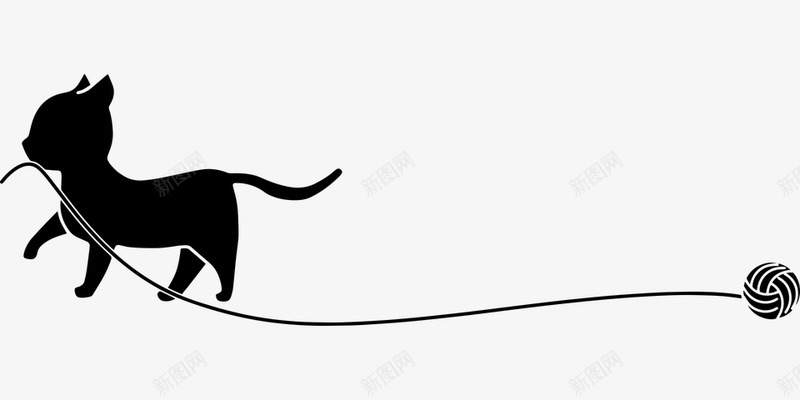 Cat Feline Yarn Ball Yarn Ball Silhouette Kitty底装饰png免抠素材_88icon https://88icon.com 装饰