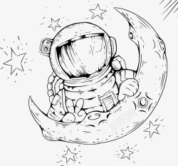 宇航员 月亮 空间  免费矢量图形Pixabay宇航员星球素材