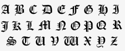 哥特字体二十六个字母阿熙玫瑰素材