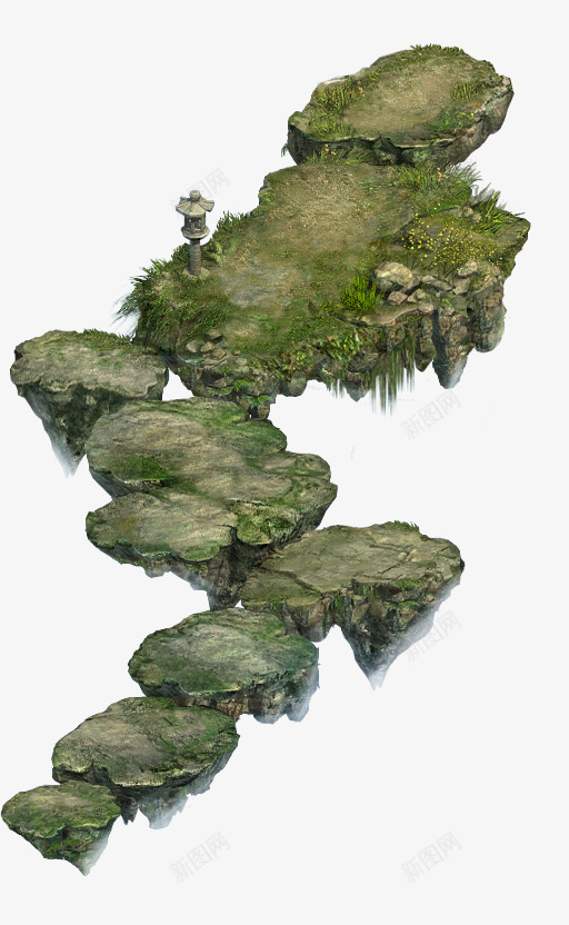 浮岛浮石png免抠素材_88icon https://88icon.com 浮岛 浮石 浮空岛