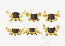欧式华丽盾牌徽章标志透明图 鹰翅膀 黑金其它素材