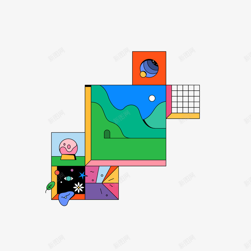 On time  There cant be spacewithout time and there cant be time without space插画png免抠素材_88icon https://88icon.com 插画