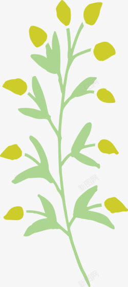 单个线性花草插画 7花草植物素材