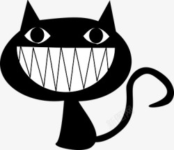 猫 笑 狞笑 邪恶 牙齿 心理 动物 眼睛 猫的 卡通 漫画插画素材