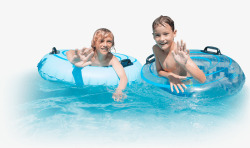 游泳 陪伴 小孩 泳池 母亲孩子 救生圈合成素材