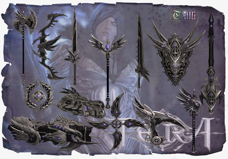 TERA Elleon weapon skins  by Tiffli道具设计png免抠素材_88icon https://88icon.com 道具 设计