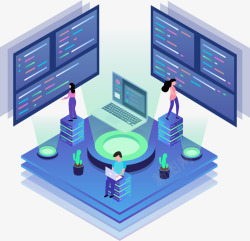 科技商务插画扁平素材