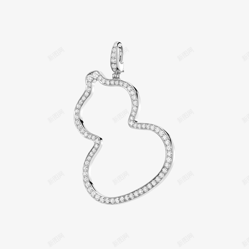 Qeelin  Wulu  WU020OPDWGD  Medium Wulu pendant 18K white gold with pave diamonds珠宝png免抠素材_88icon https://88icon.com 珠宝