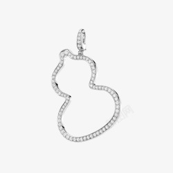 Qeelin  Wulu  WU020OPDWGD  Medium Wulu pendant 18K white gold with pave diamonds珠宝素材