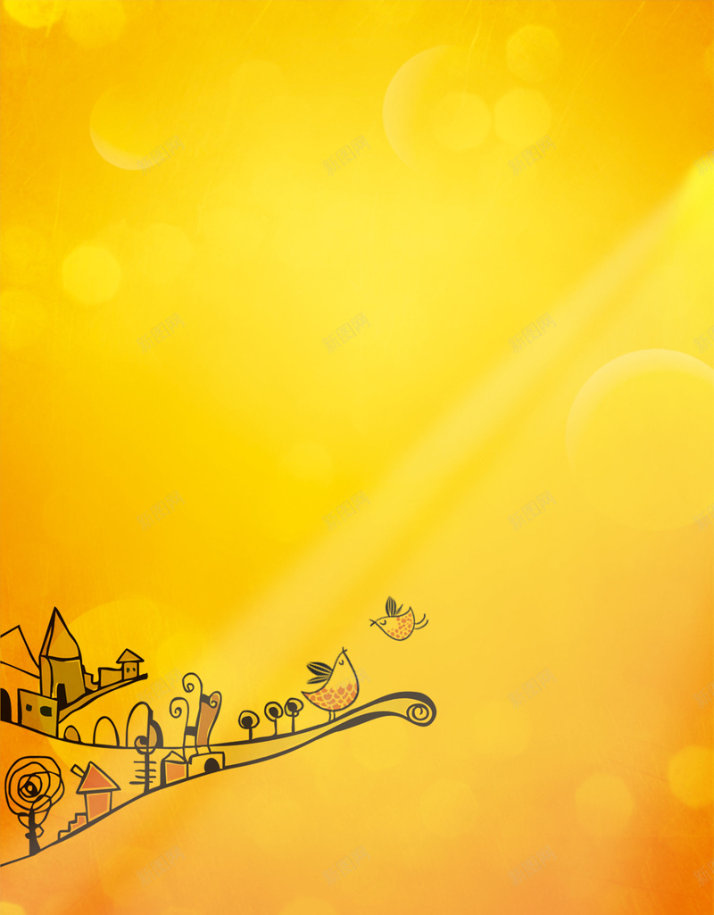 卡通趣味房地产背景图psd设计背景_88icon https://88icon.com 房地产展板 广告设计 楼盘广告 简单大气 黄色 艺术插画 橙色 卡通 童趣 手绘