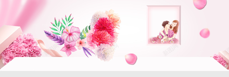 简约化妆品电商粉色海报背景背景