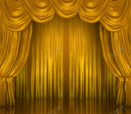 金色舞台帷幕背景素材背景