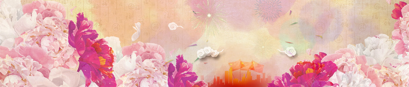 唯美古典花瓣banner壁纸psd设计背景_88icon https://88icon.com 绚丽 中国风海报 古典背景 水墨 山水画 古代鲜花 色彩 淘女装 海报 海报banner 浪漫 梦幻