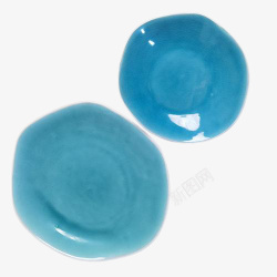 异型蓝色水晶釉盘子高清图片