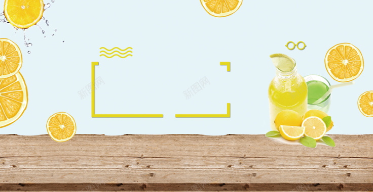 柠檬饮料广告背景背景