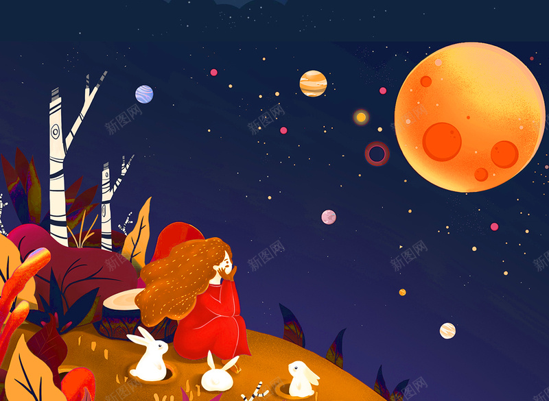 中秋节卡通手绘促销PSD分层psd设计背景_88icon https://88icon.com 中秋节 蓝天 卡通 手绘 服装 家居 月亮 PSD分层 促销 新品上市 合家团圆 中秋特惠