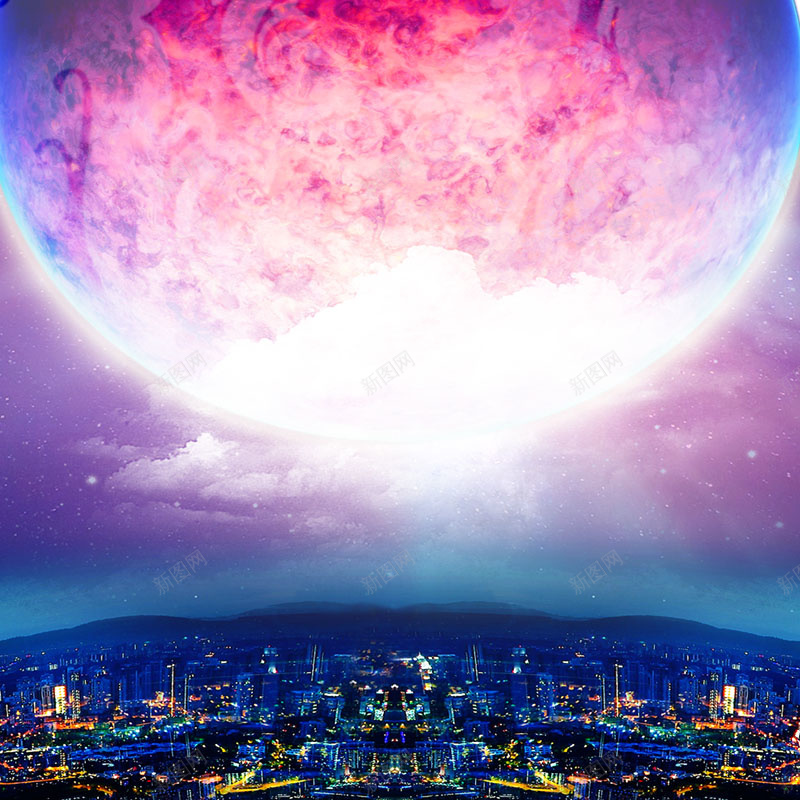 中秋节大气海报psd设计背景_88icon https://88icon.com 中秋 秋天 月亮 城市 浪漫 主图 梦幻
