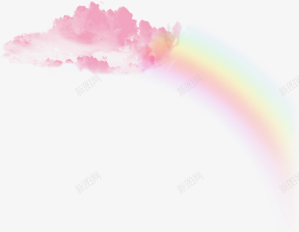 粉色云和彩虹png免抠素材_88icon https://88icon.com 云朵 粉色云 彩虹 天气 云雾