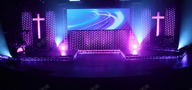 家电数码炫酷激情舞台紫色背景背景