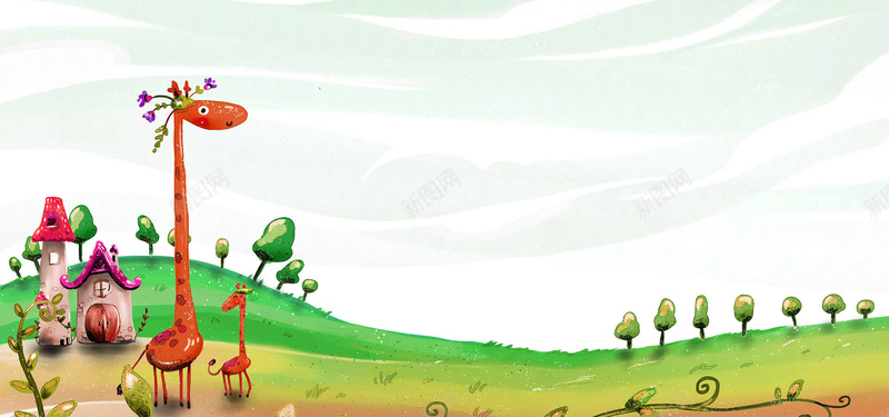 手绘插画背景背景