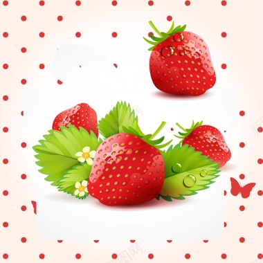 草莓元素图背景