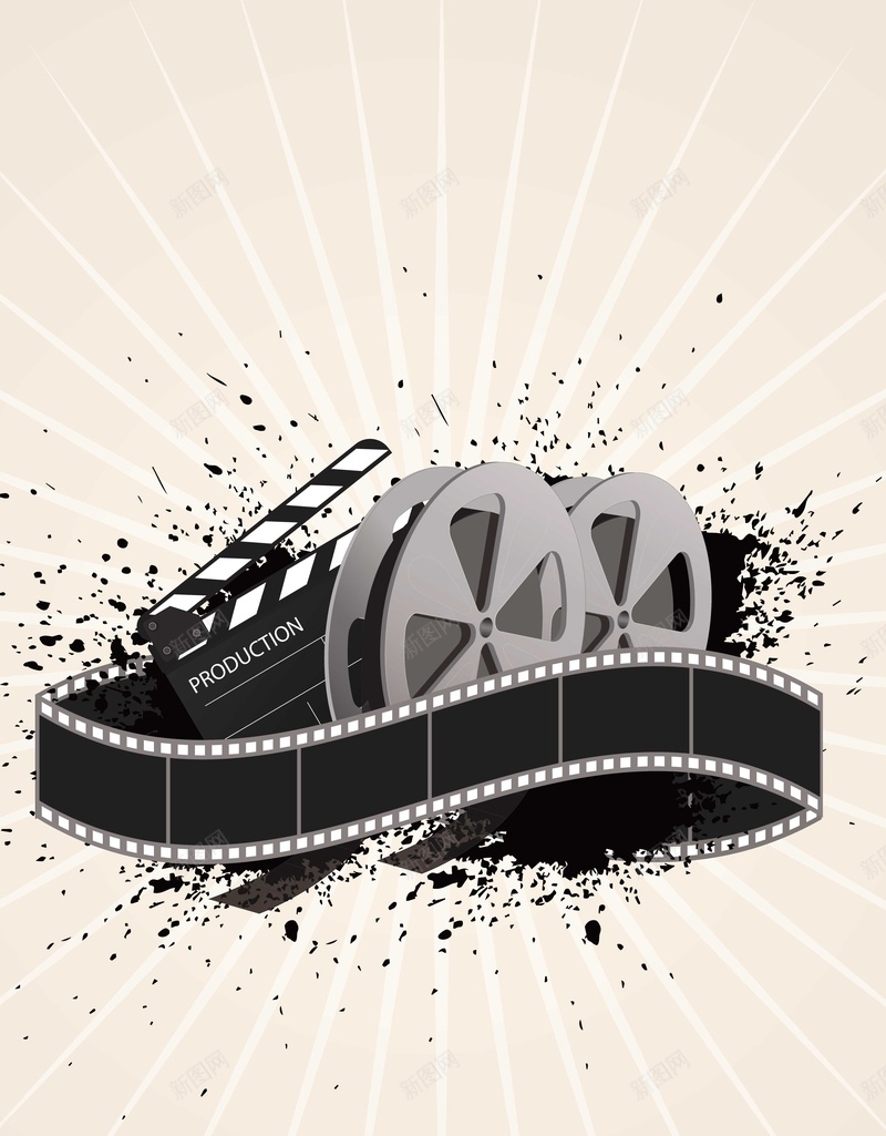 电影胶卷背景装饰jpg设计背景_88icon https://88icon.com 电影 影像 胶卷 矢量背景装饰