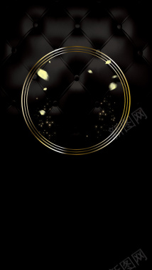 黑色背景上的金色圆圈H5素材背景背景