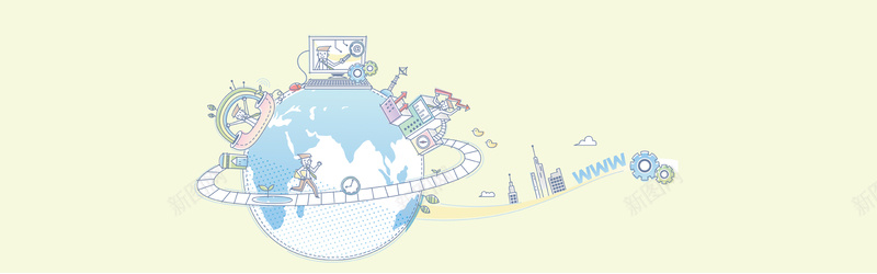 科技地球手绘插画jpg设计背景_88icon https://88icon.com 科技 地球 手绘 插画 建筑 电脑 海报banner 科技感 科技风 高科技 卡通 童趣