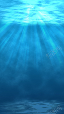 蓝色海底梦幻幽深背景图背景