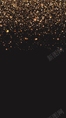 黑色夜空金色星星H5背景背景