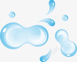 动感水与蓝色地球矢量蓝色水滴图高清图片