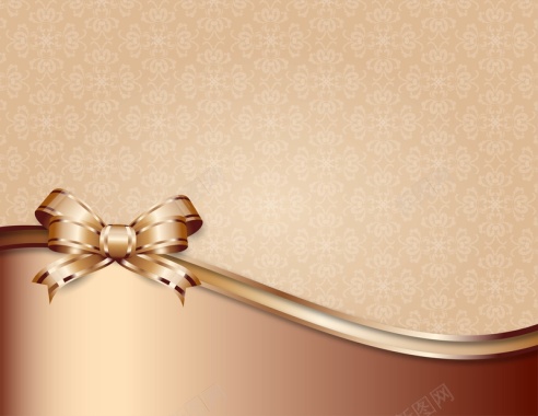 矢量金色质感欧式蝴蝶结背景素材背景