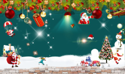雪帽圣诞主题背景高清图片