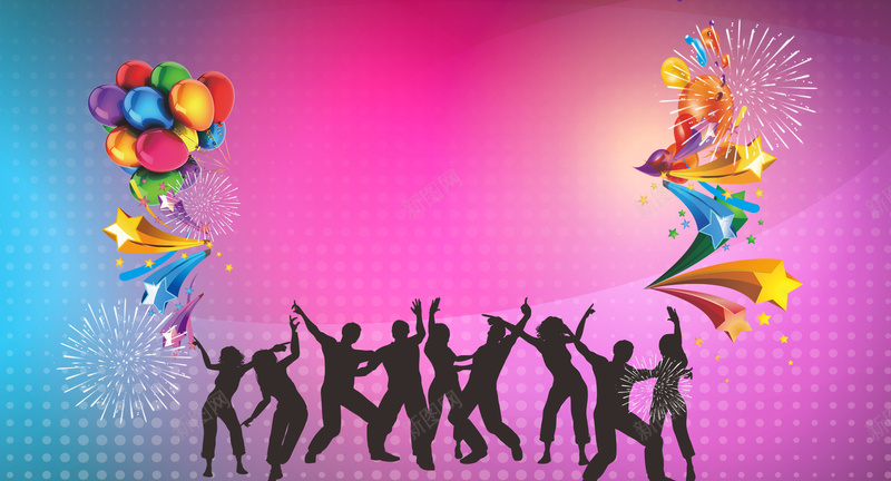 欢乐嘉年华海报背景素材psd设计背景_88icon https://88icon.com 暖场活动 背景板 气球 烟花 五角星 中心品质家 欢乐嘉年华 人物剪影 点状背景 字体设计 海报设计