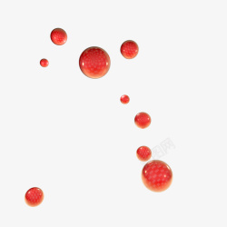 C4D素材漂浮小圆球红色素材