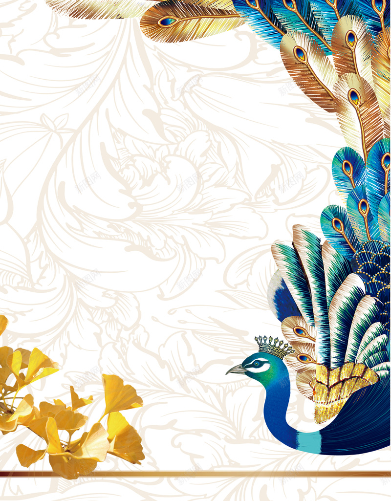 矢量图腾孔雀高档楼盘地产开盘背景素材jpg设计背景_88icon https://88icon.com 底纹 金色 高档 质感素材 房地产海报 看不见浮华的地方 孔雀文艺背景 地产海报 楼盘 别墅