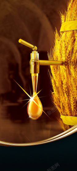 小麦油金色小麦海报背景素材高清图片